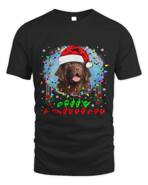 Merry Christmas Hands Sign Language Santa Newfoundland Lover135