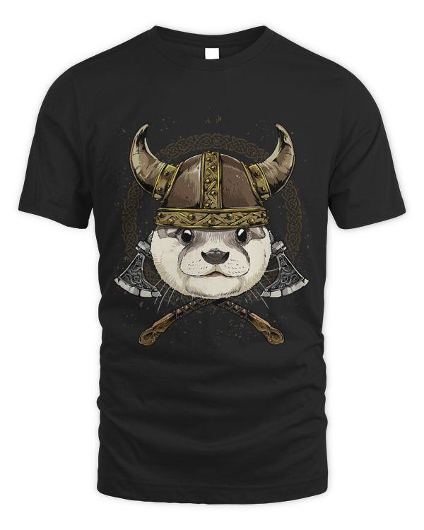 Viking Otter with Viking Helmet Mjolnir Axes 240