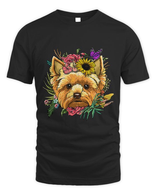 Floral Yorkshire Terrier Dog Spring Nature Dog Lovers 420