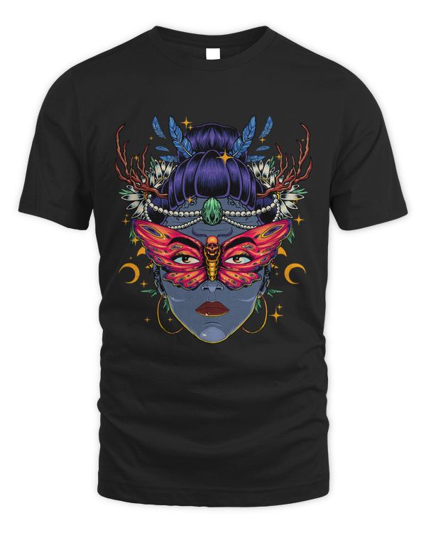 Witchy Moth Women Moon Phases Occult Wiccan Insect Lover 130