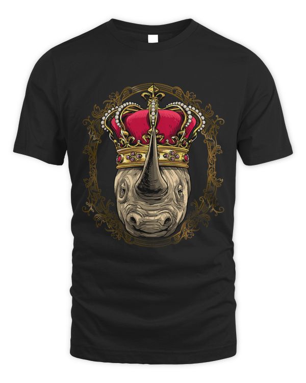 King Rhinoceros Wearing CrownQueen Rhino Animal 332