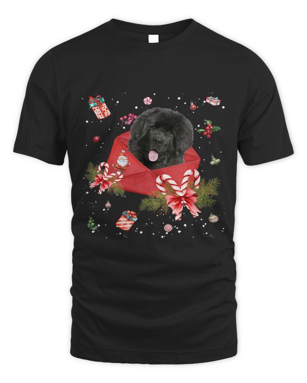 Newfoundland Dog In Christmas Card Ornament Pajama Xmas438