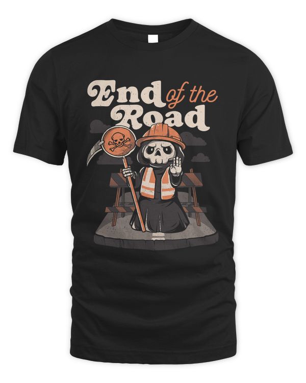 Halloween End Of Road Sign Funny Grim Reaper Pun539