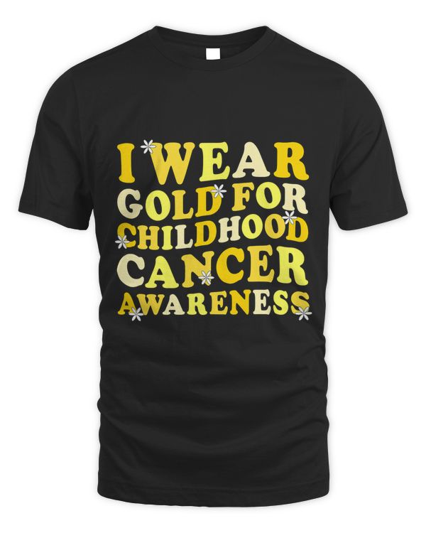 Childhood Cancer Awareness In September We Wear Gold Groovy 340