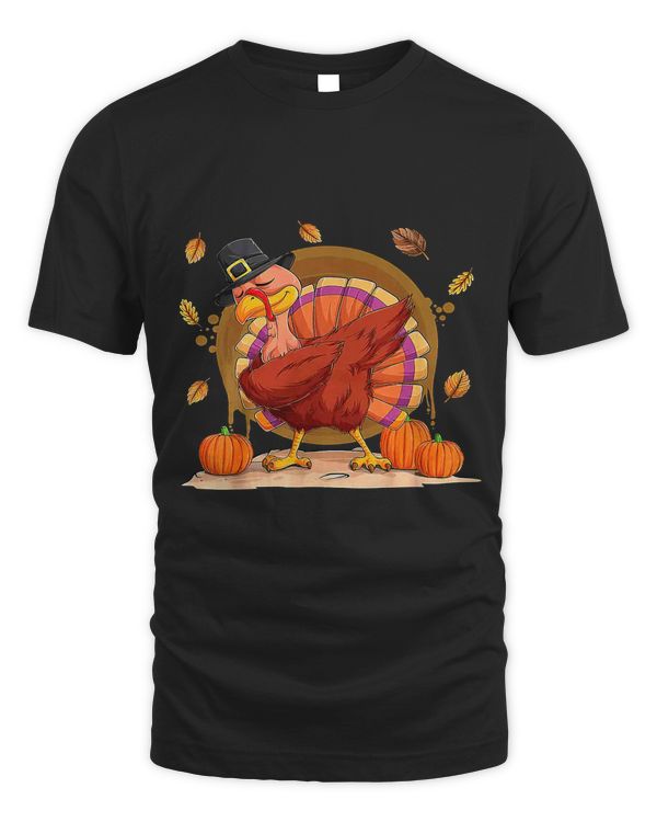 Dabbing Turkey Thanksgiving Day Pilgrim Boys Girls Funny Dab35