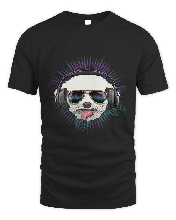 Music Bichon Frise Dj With Headphones Musical Dog Lovers 576