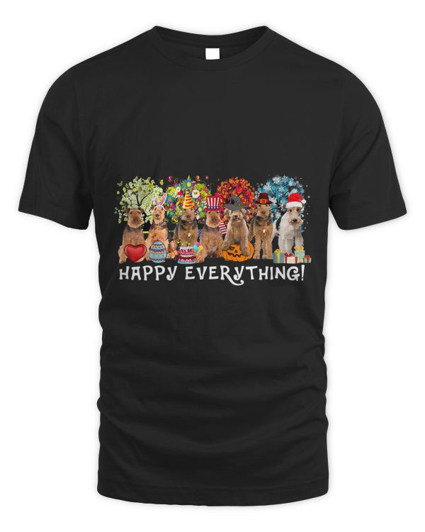 Happy Everything Airedale Terrier Dog Seasons All Year Tree27