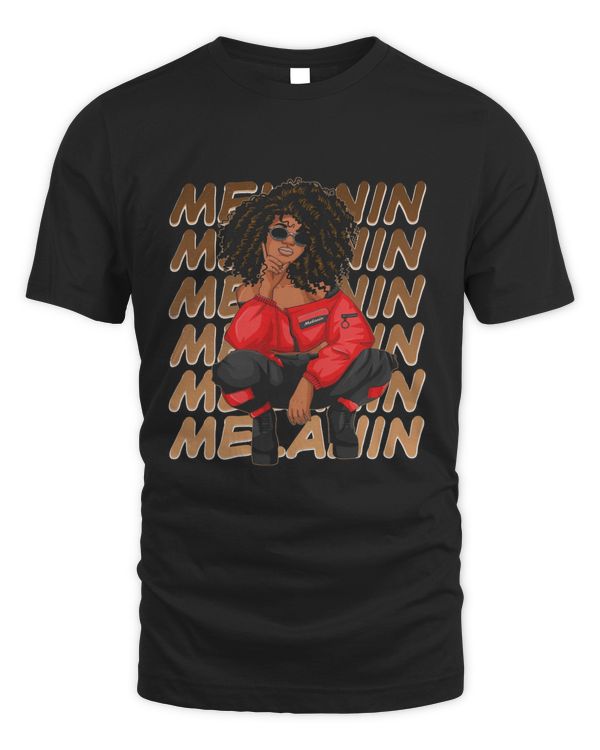 Womens Melanin Hair Queen Cute Black Girl Gift