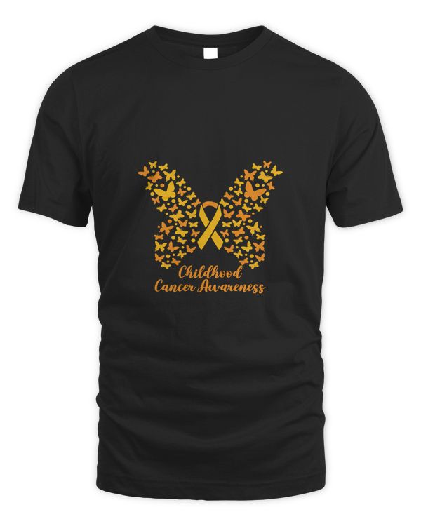 Butterflies and Childhood Cancer Awareness Ribbon 378