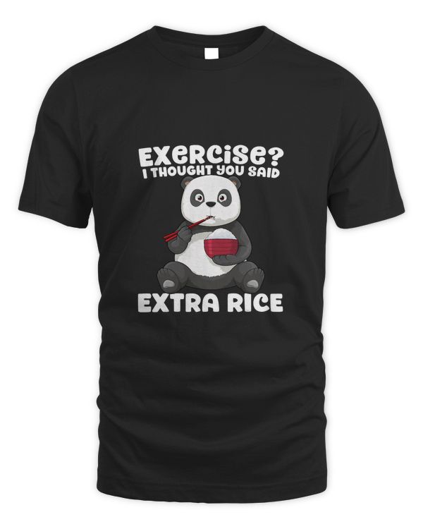 Panda Exercise I Thought You Said Extra Rice Funny Gym 122