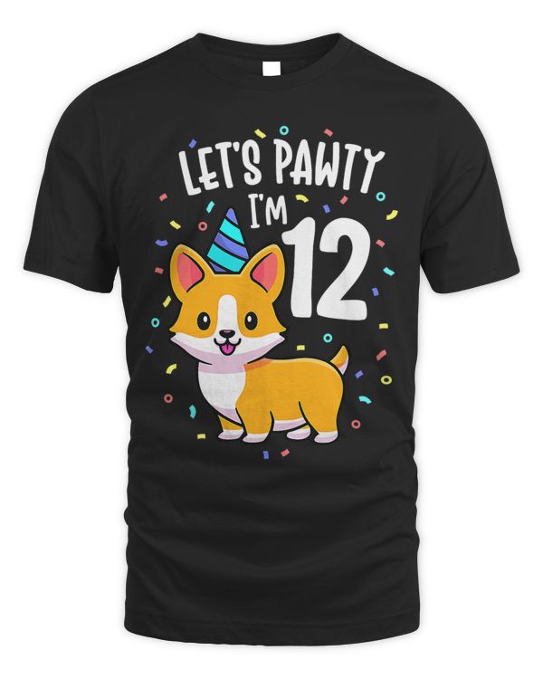 12 Years Old Corgi Dog Lover 12th Birthday Party Outfit Kid 140