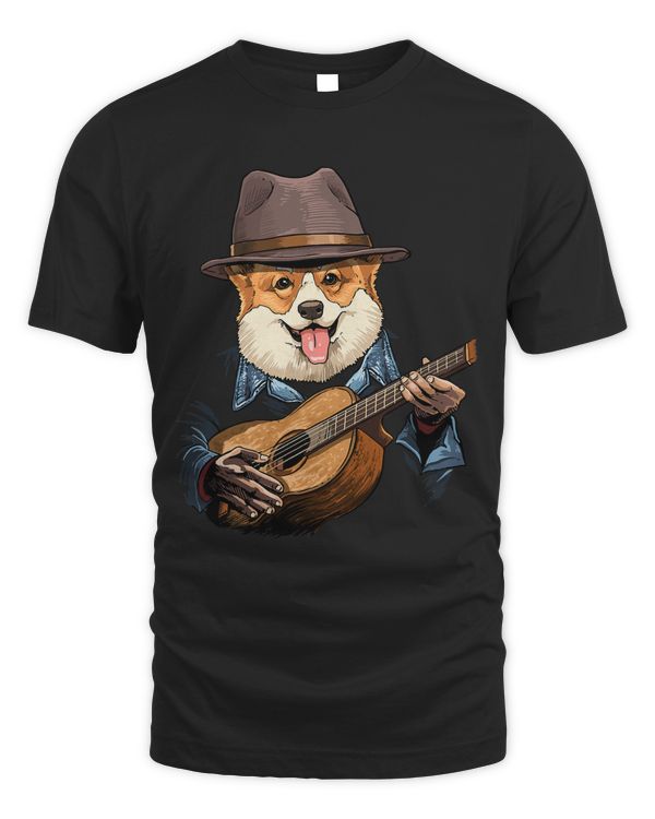 Acoustic Guitar Corgi Guitar Player Dog Guitarist 48