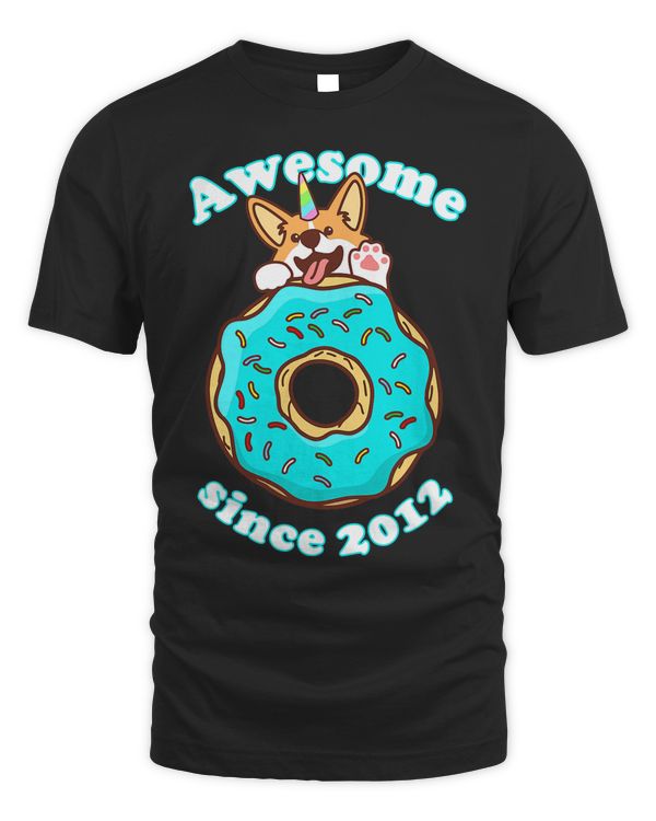 Awesome since 2012 Puppy Donut Welsh Corgi Birthday Childs 47