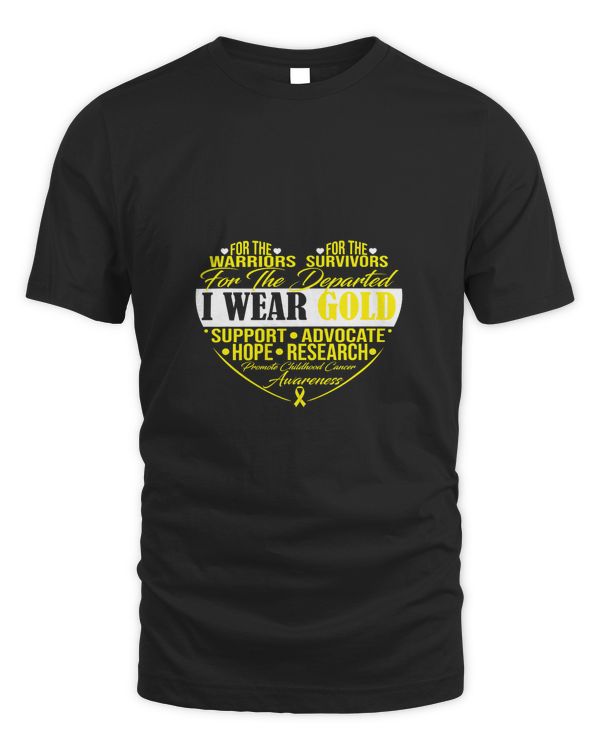 I Wear Gold For Child Fight Childhood Cancer Awareness Heart 10