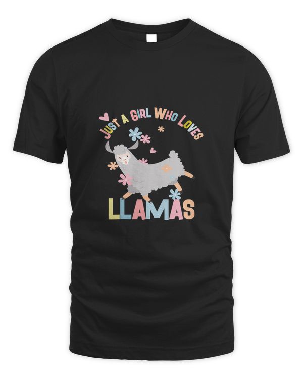 Funny Just A Girl Who Loves Llamas Cute Llama Animal Lovers 258