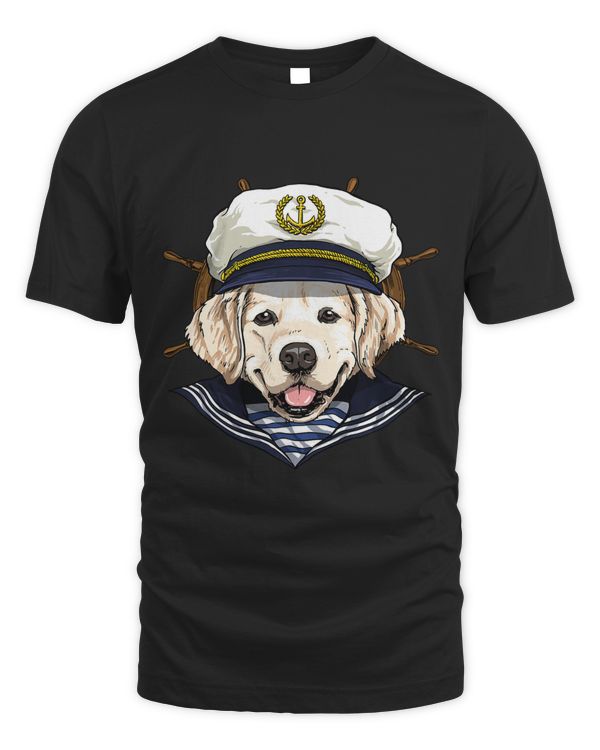 Golden Retriever Sailor Boat Captain Golden Retriever Dog 157