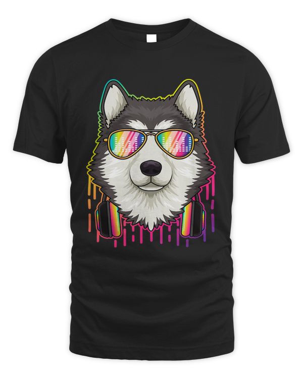 Music Alaskan Malamute Dj With Headphones Musical Dog Lovers 303