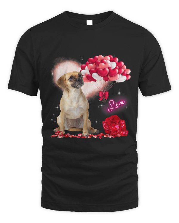 Cute Puggle Balloon Heart Valentines Day Valentine 1