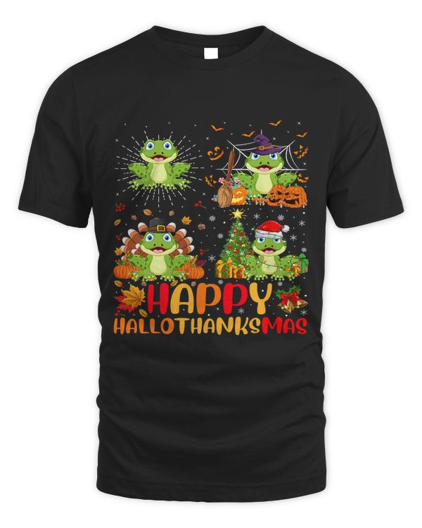 Halloween Thanksgiving Christmas Frog Hallothanksmas