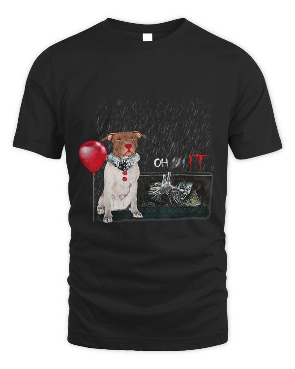 Pit Bull Dog Clown Oh It Rain Balloon Funny 143