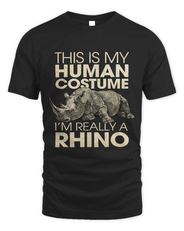 Funny This Is My Human Costume Rhino Vintage Rhinoceros Love