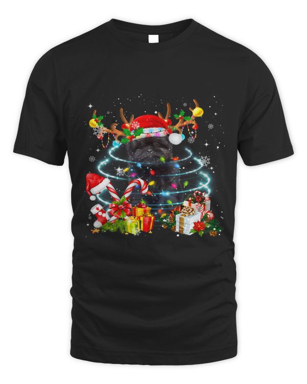 Affenpinscher Reindeer Christmas Tree Lights Pajama Dog Xmas 189