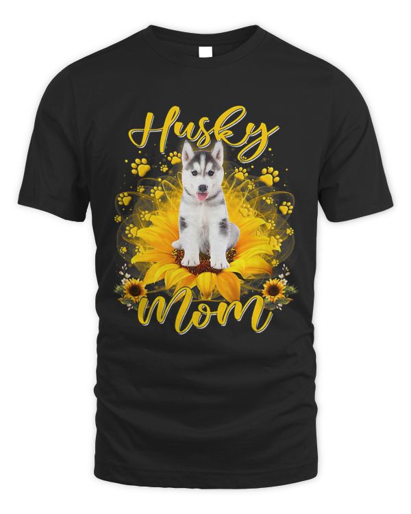 Womens Sunflower Husky Mom Dog Lover Mothers Day