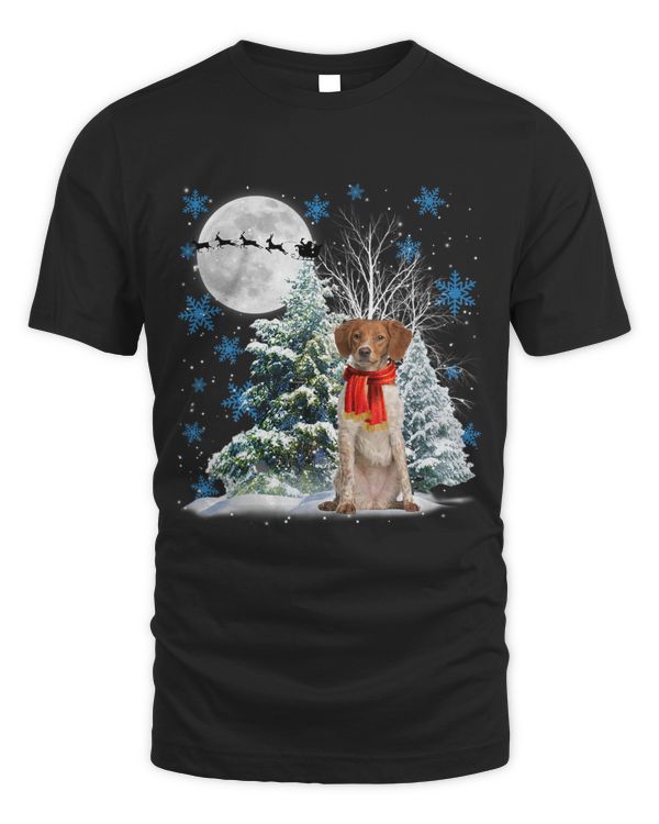 Brittany Under Moonlight Snow Christmas Pajama 151