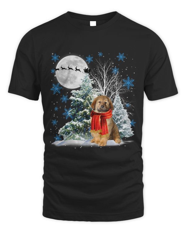 Tibetan Mastiff Under Moonlight Snow Christmas Pajama 52