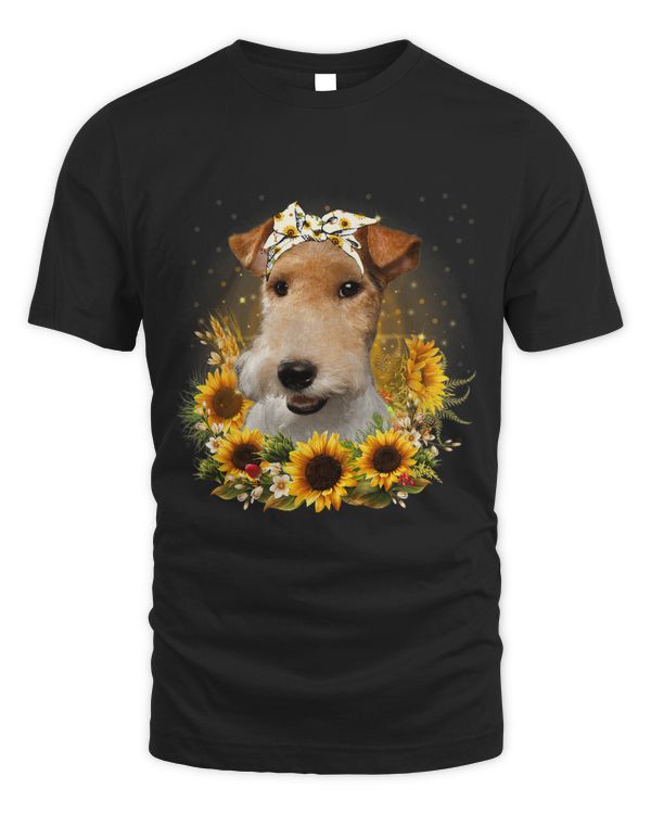 Sunflower Wire Fox Terrier Dog Mothers Day For Women