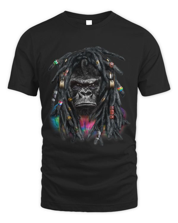 Gorilla with Reggae Dreadlocks Hair