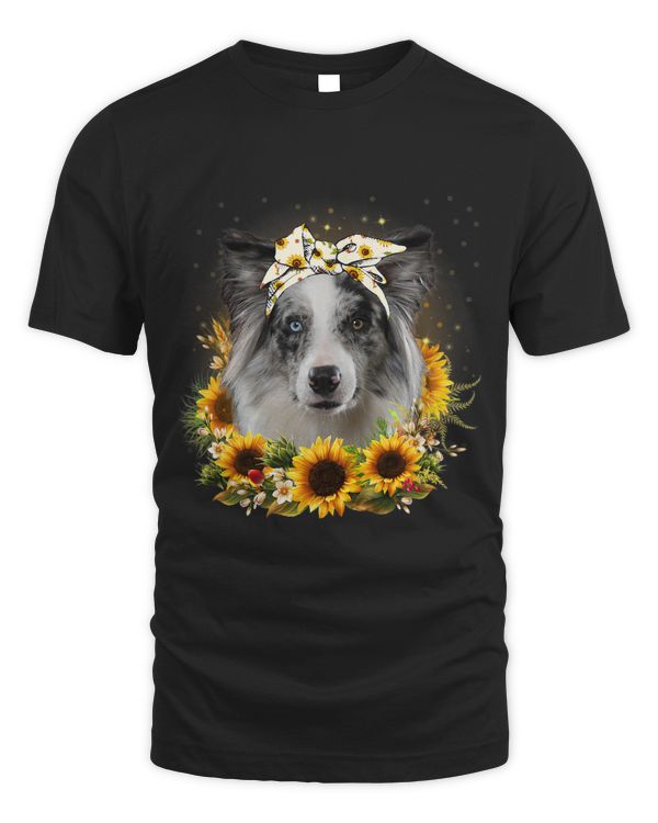 Sunflower Blue Merle Collie Dog Mothers Day For Women