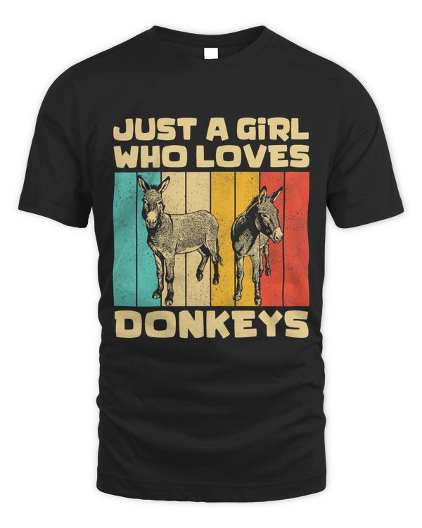 Vintage Donkey Lovers Just A Girl Who Loves Donkeys Retro