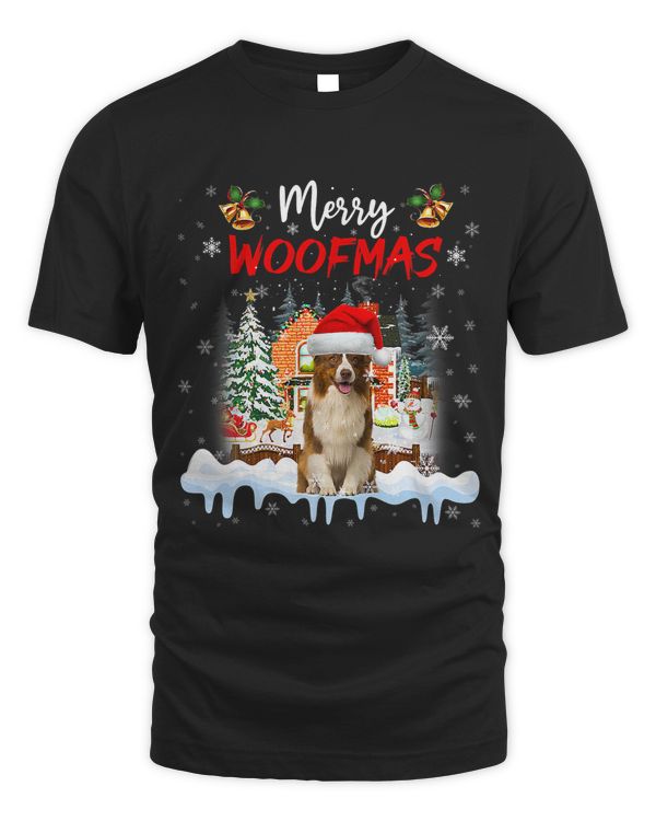 Merry Woofmas Border Collie Christmas Tree Dog Lover Xmas 98