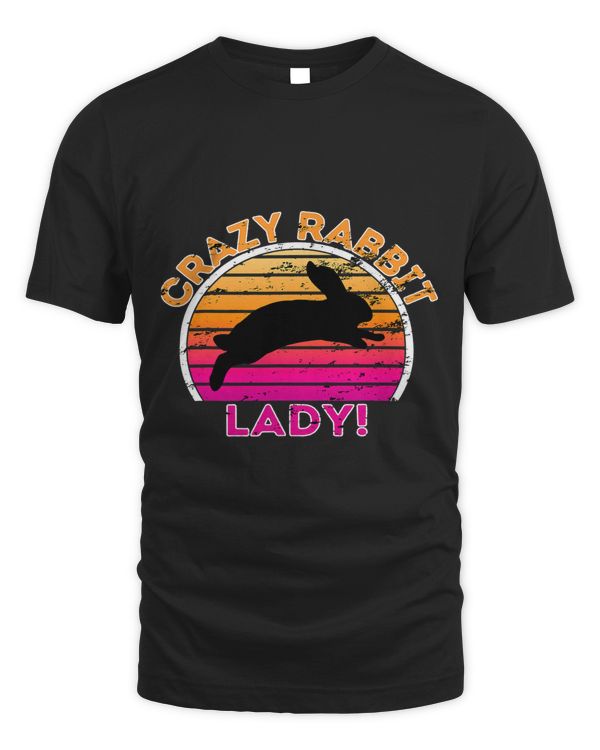 Crazy Rabbit Lady Funny Retro Rabbit