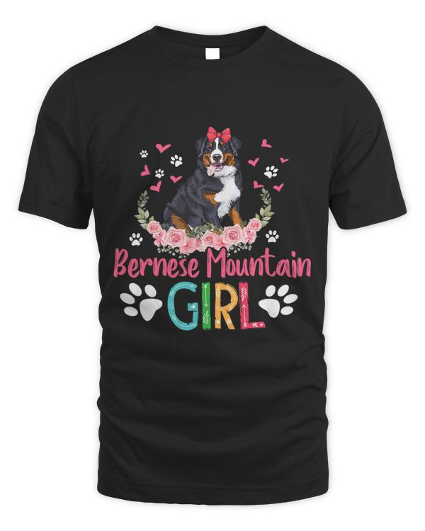 Bernese Mountain Girl Cute Bernese Mountain Dog Flowers