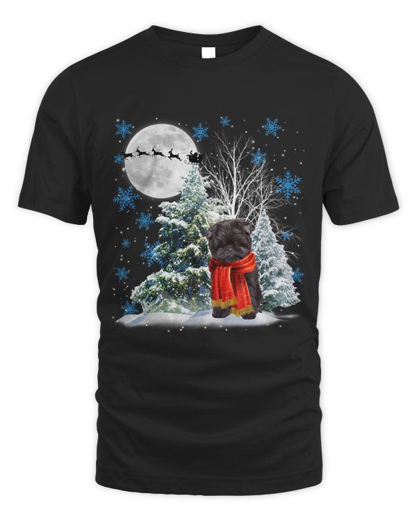 Affenpinscher Under Moonlight Snow Christmas Pajama 124