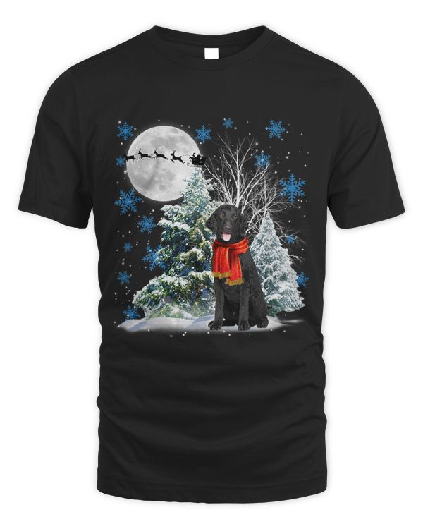 Curly Coated Retriever Under Moonlight Snow Christmas Pajama 126
