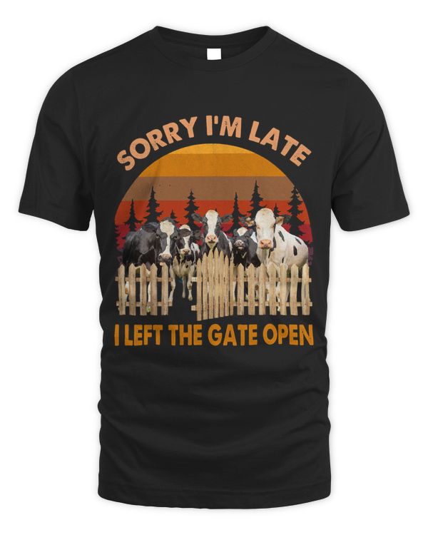 Vintage Funny Cows Sorry Im Late I Left The Gate Open Lover