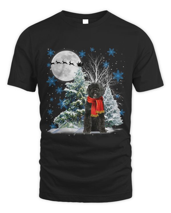 Portuguese Water Dog Under Moonlight Snow Christmas Pajama 91
