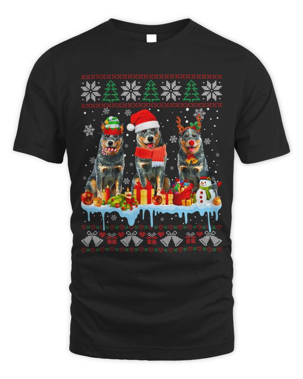 Ugly Christmas Australian Cattle Dog Santa Xmas Dog Costume 12