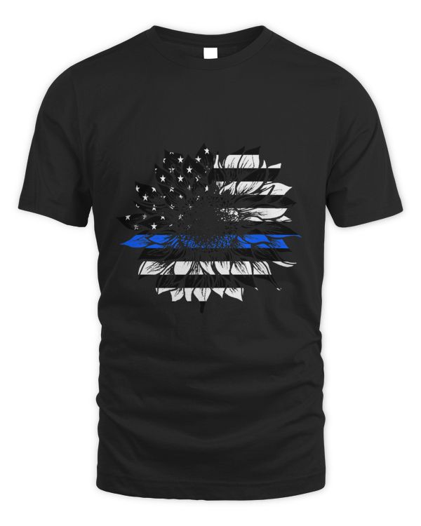 Cute Blue Line Sunflower Police Sunflower Law Enforcement