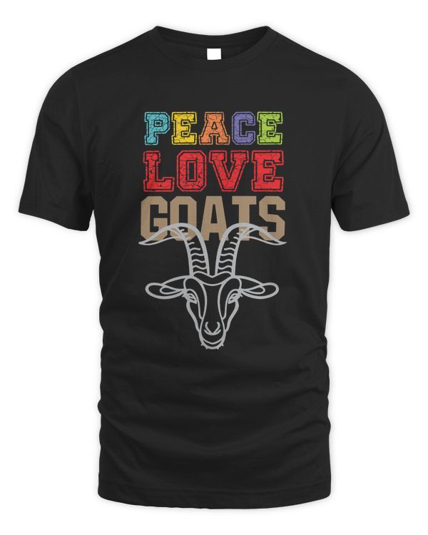 Retro Vintage Peace Love Goats Cute Animal Lover Farm