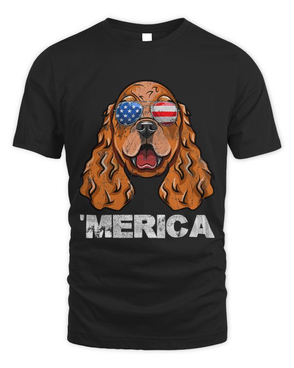 Cocker Spaniel Sunglasses American USA Flag 4th Of July