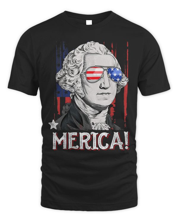 George Washington 4th Of July Merica Men USA American Flag