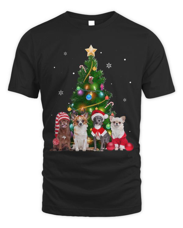 Cute Dog Christmas Tree Dog Lover Xmas Pets Women Kids 110