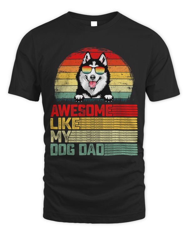 Mens Retro Vintage Awesome Like My Siberian Husky Dog Dad 88