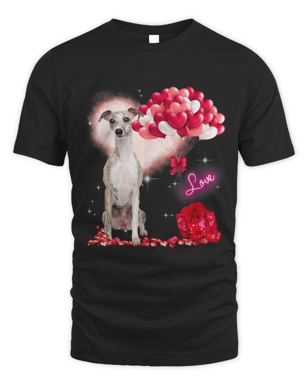 Cute Whippet Balloon Heart Valentines Day Valentine