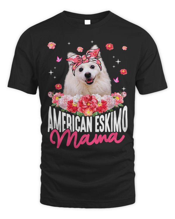 American Eskimo Mama Flower Bandana Dog Lover Mothers Day