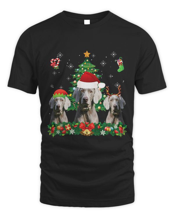 Merry Dogmas Weimaraner Santa Elf Reindeer Dog Christmas 163